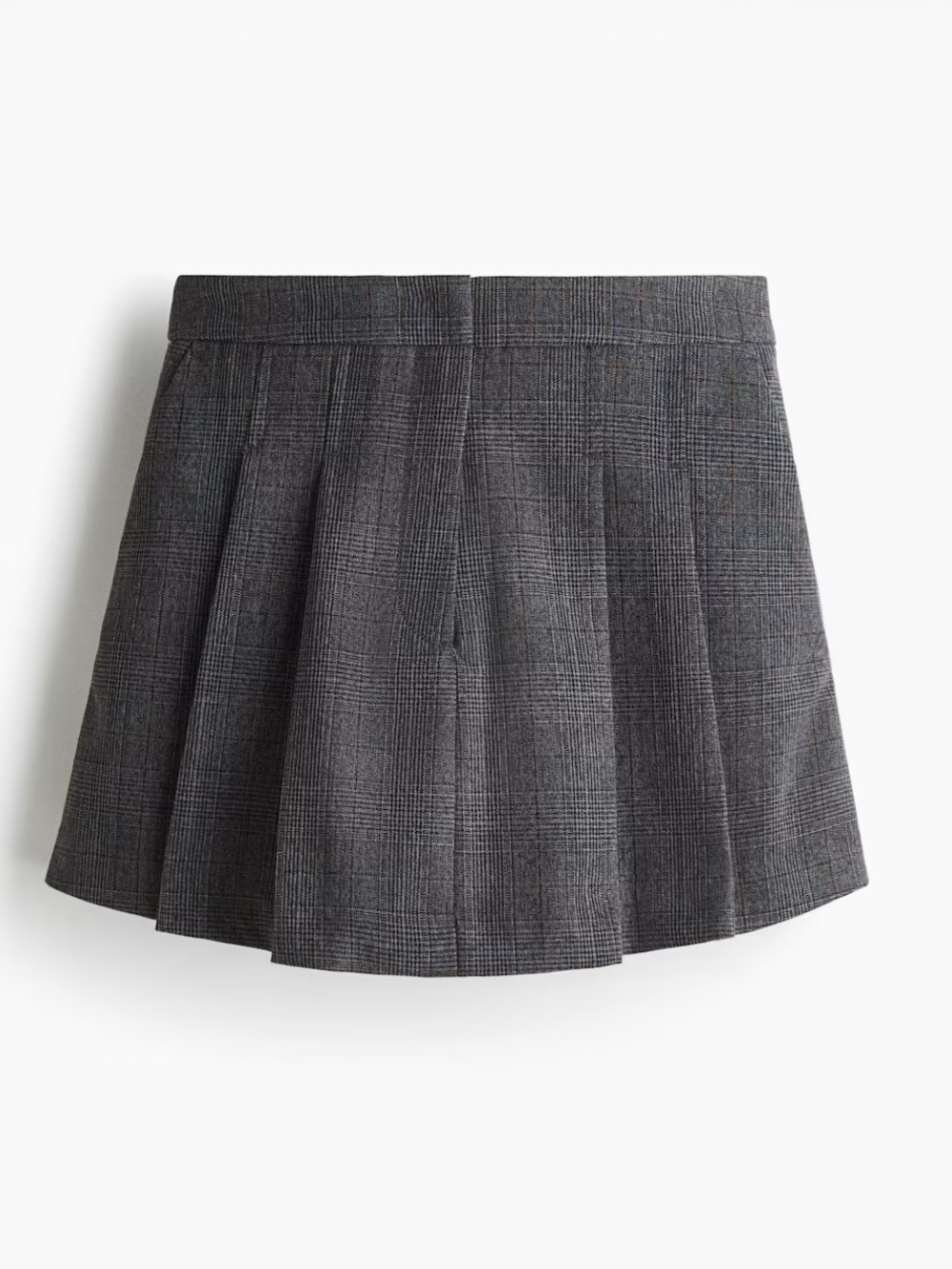 H&M Gray pleated plaid skort